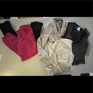 5 pc lot bulk blazer, jeggings, vest size 7/8